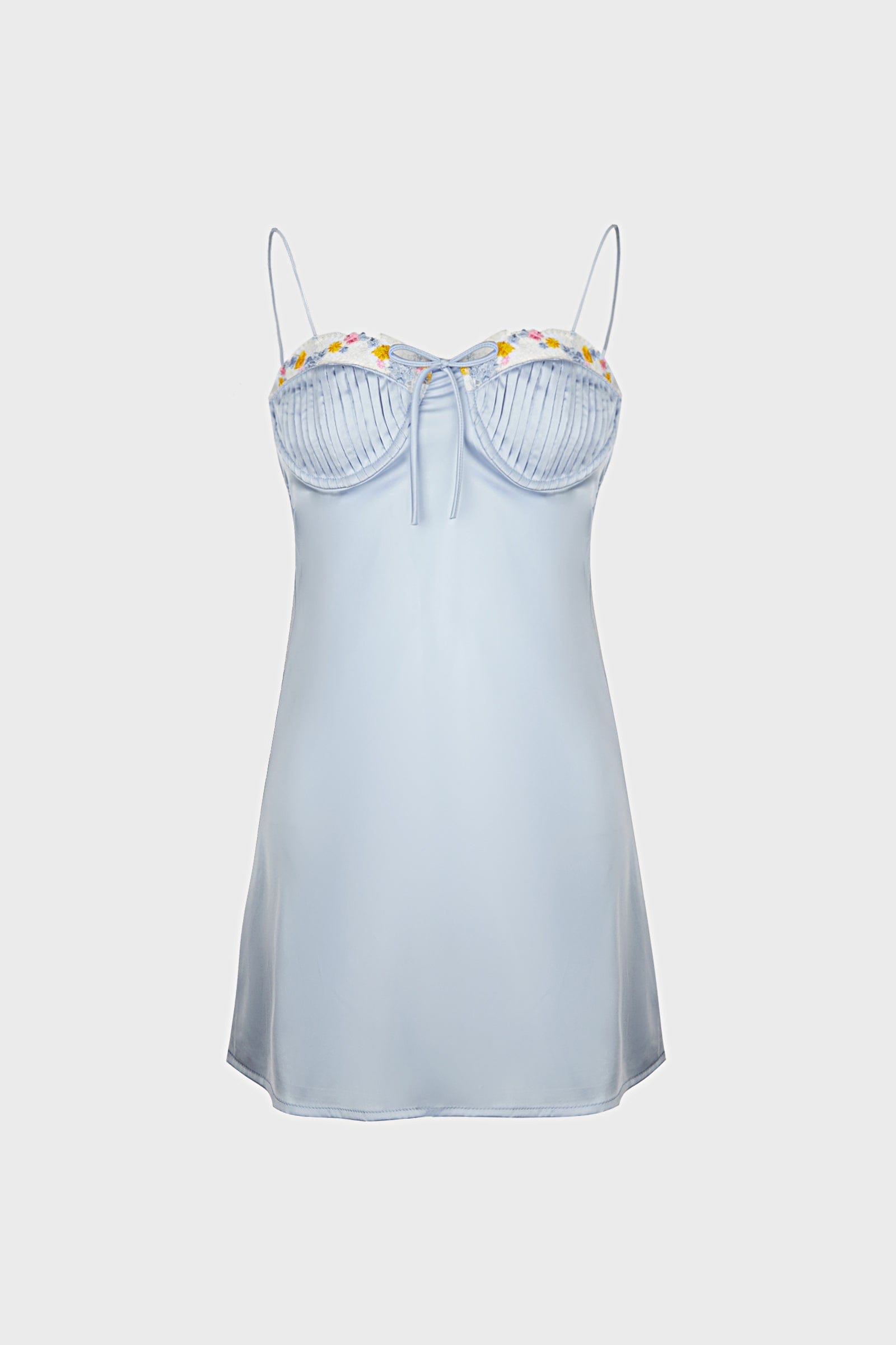 Emmylou Light Blue Halter Mini Dress
