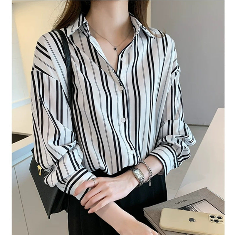 Royal White Striped Cuff Shirt