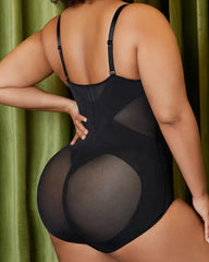 See-Through Mesh Waist-Lifting Bust-Supporting Bodysuit