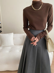 Pipe Half-Neck Comfortable Slim T-Shirt