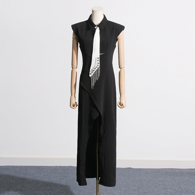 Party High Waist Lapel Dress