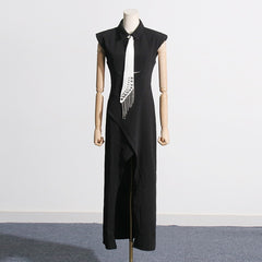 Party High Waist Lapel Dress