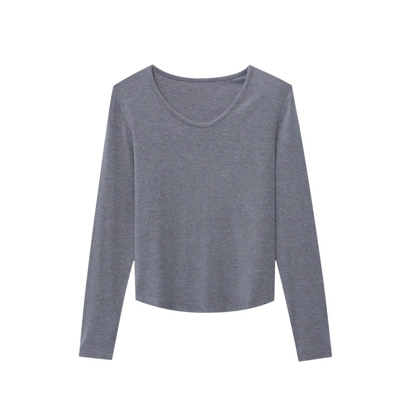 Simple Goose Egg Collar Slim Shoulder T-shirt Bottoming Shirt