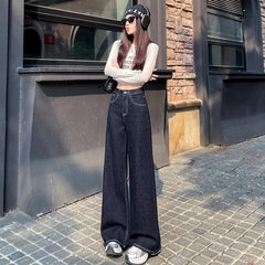 High-Waist Wide Leg Denim Jeans for Women