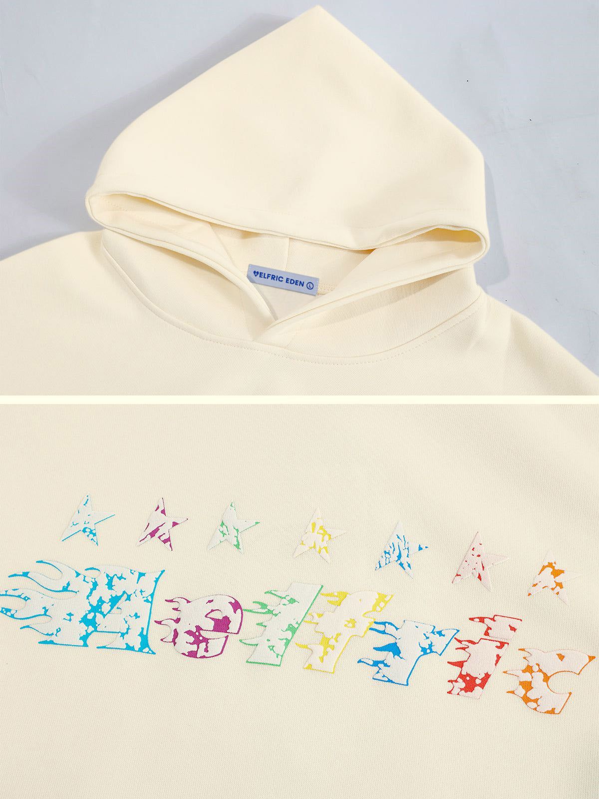 Star Embroidery Graffiti Hoodie