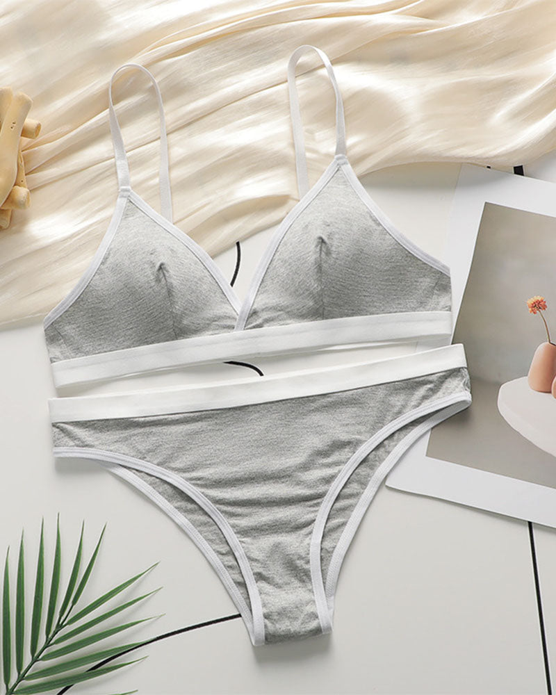 French Style Backless Bra Set