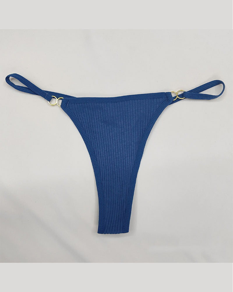Cotton Threaded T-Pants Women's Low Waist Hip Lifting Fitness High Fork Fashionable Thong