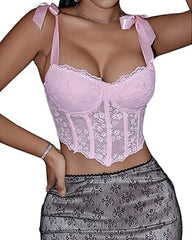 Women's Lace Floral Bodycon Tube Top