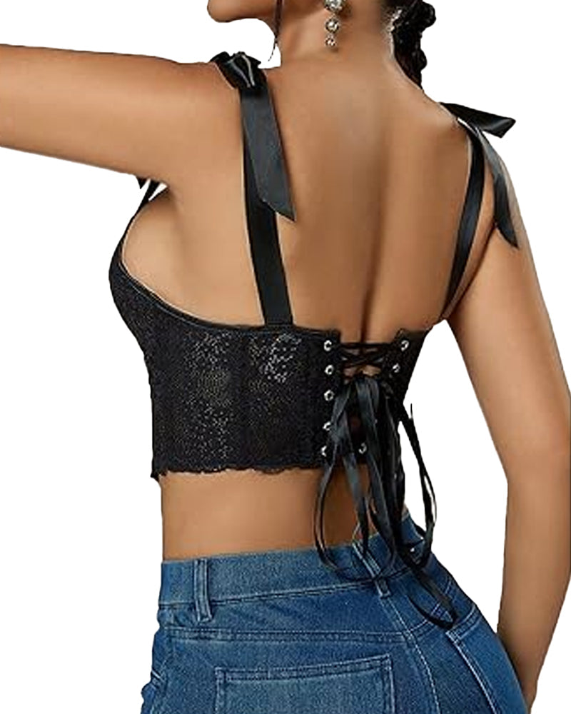 Women's Lace Floral Bodycon Tube Top