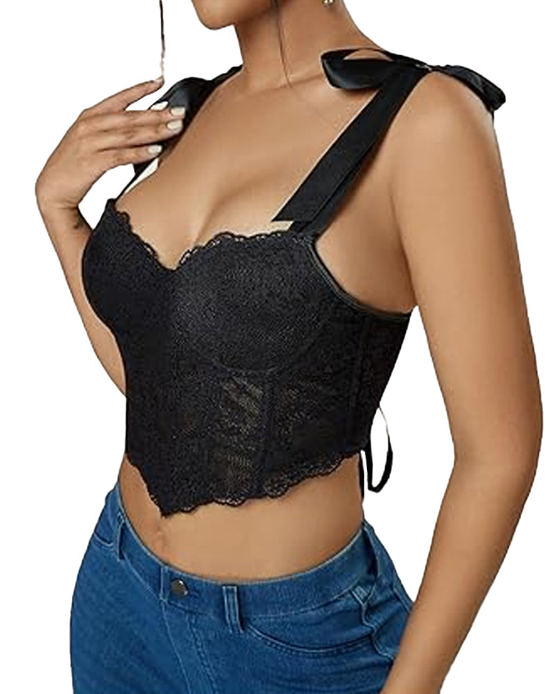 Women's Lace Floral Bodycon Tube Top