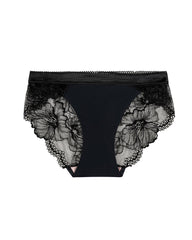 Mid-Waist Ice Silk Seamless Stitching Hollow Lace Cotton Crotch Breathable Panties