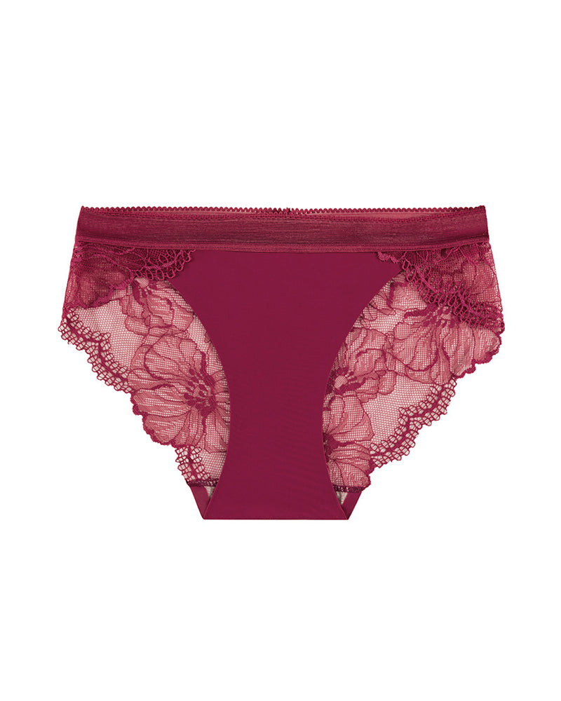 Mid-Waist Ice Silk Seamless Stitching Hollow Lace Cotton Crotch Breathable Panties