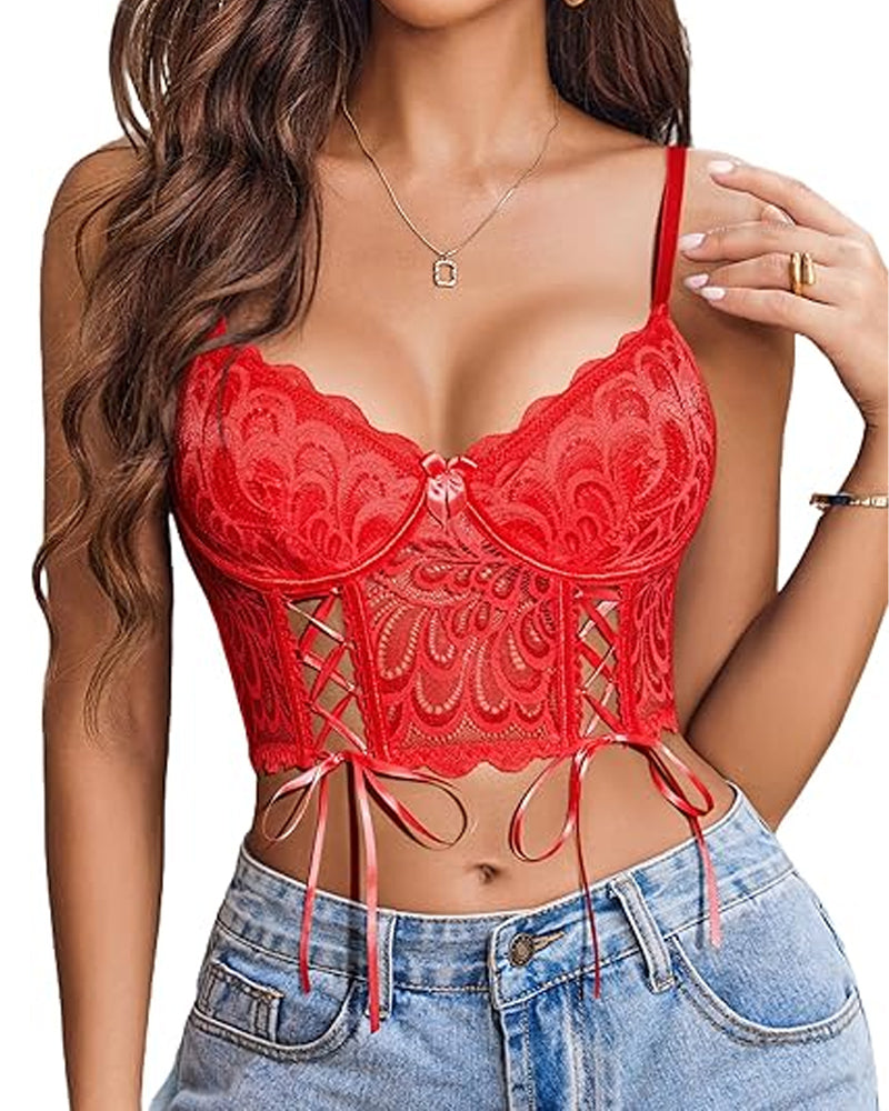 Women's Lace Bra Bodycon Top