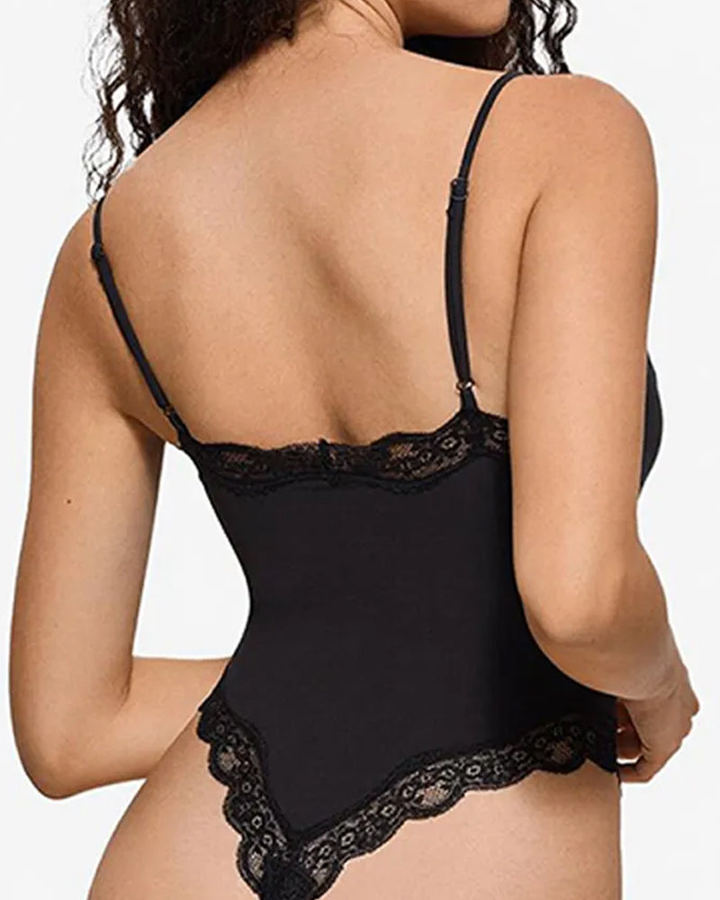 Women's Spaghetti Strap Lace Seamless Bodysuit and Jumpsuit