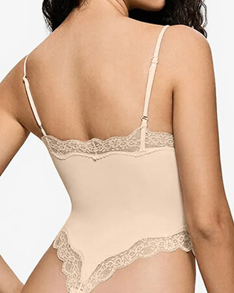 Women's Spaghetti Strap Lace Seamless Bodysuit and Jumpsuit