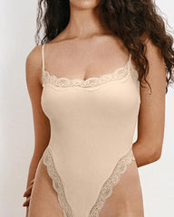 Women's Spaghetti Strap Lace Seamless Bodysuit and Jumpsuit