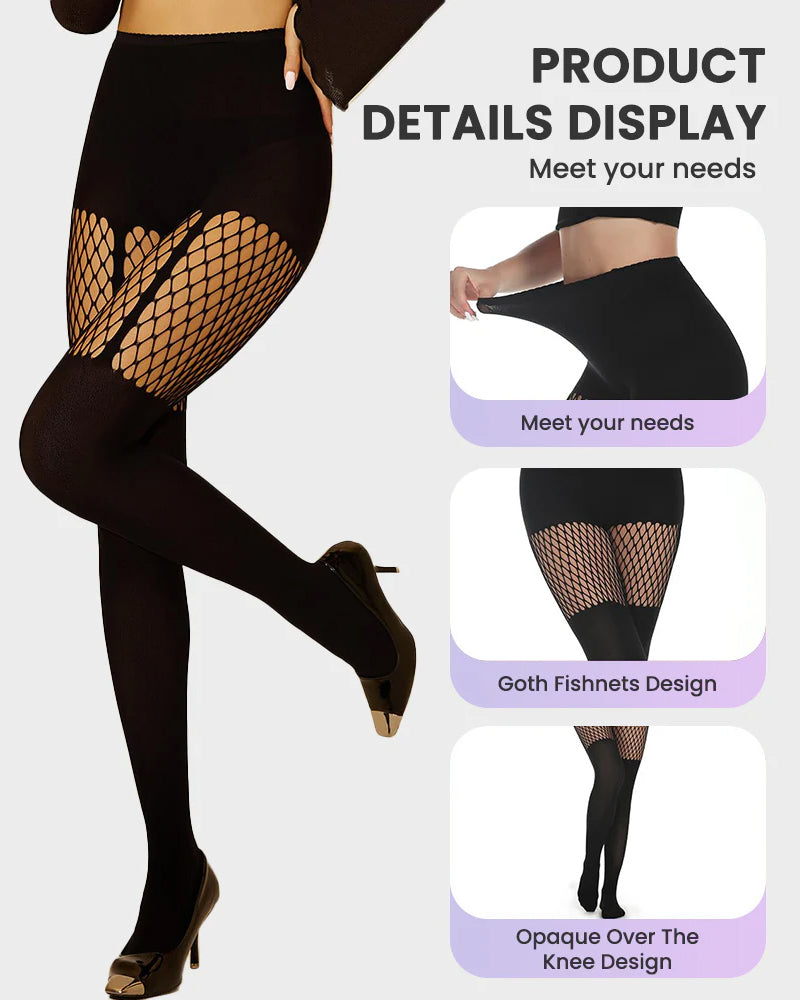 Mock Thigh High Stockings For Women Fishnet Tights Suspender Pantyhose