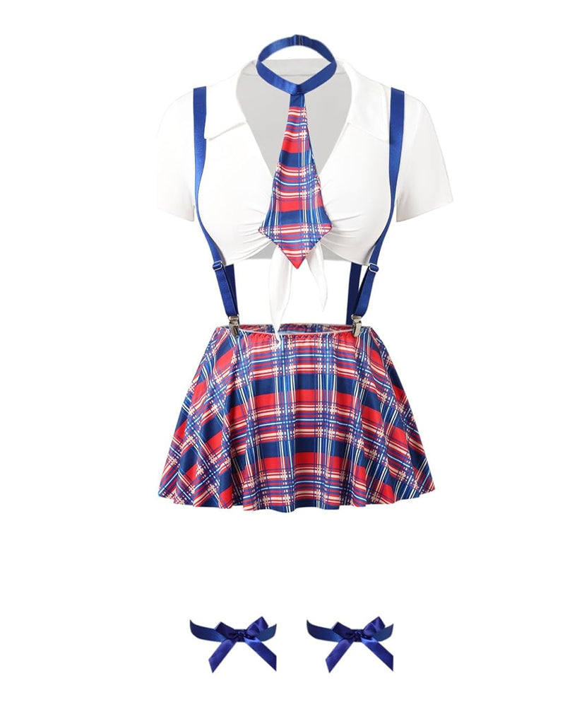 Fun Schoolgirl Role Play 4 Piece Lingerie Set
