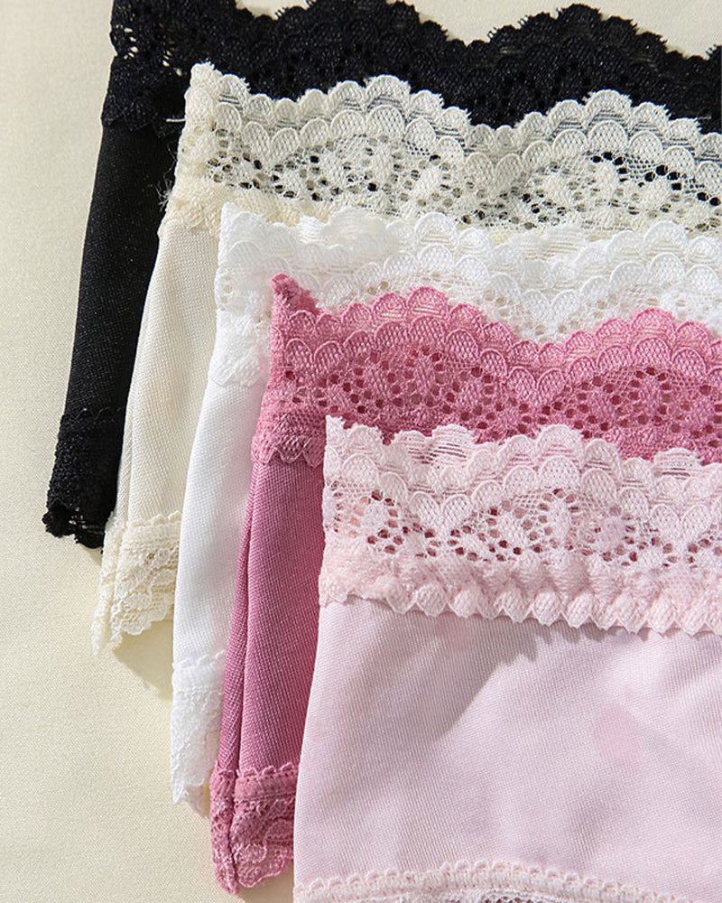 Women's Comfortable High Elastic Pure Cotton Crotch Lace Breathable Panties
