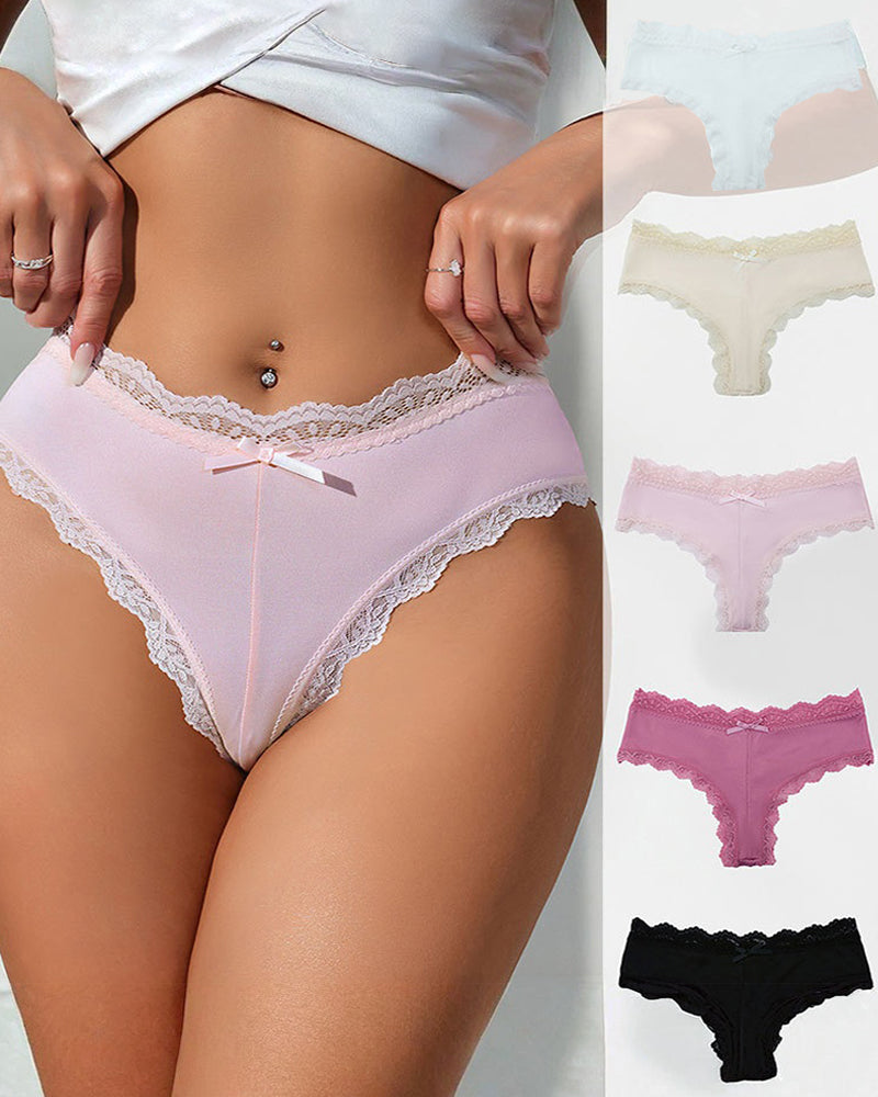 Women's Comfortable High Elastic Pure Cotton Crotch Lace Breathable Panties