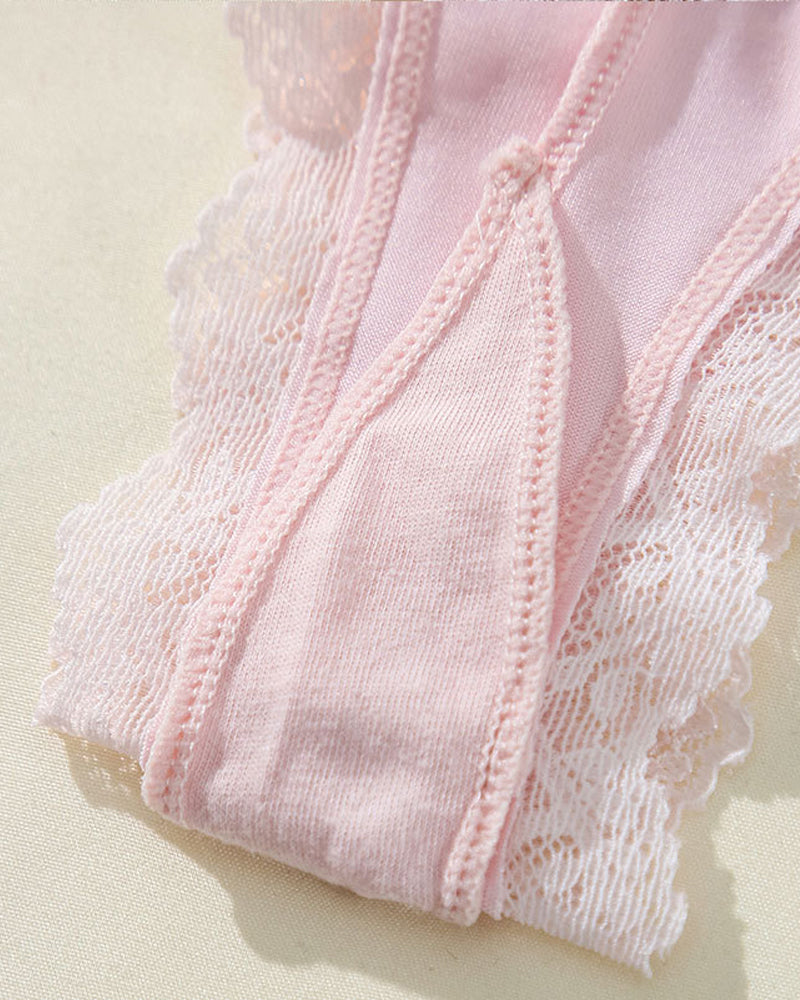 Women's Comfortable High Elastic Pure Cotton Crotch Lace Breathable Panties