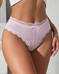 Women's Comfortable High Elastic Pure Cotton Crotch Lace Breathable Panties