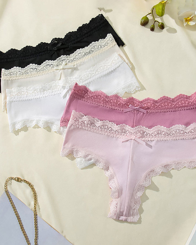 Women's Comfortable High Elastic Pure Cotton Crotch Lace Breathable Panties