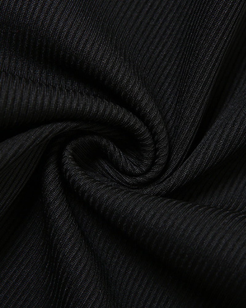 Deep V Knitted Solid Color Back Strap Hip-Lifting Jumpsuit