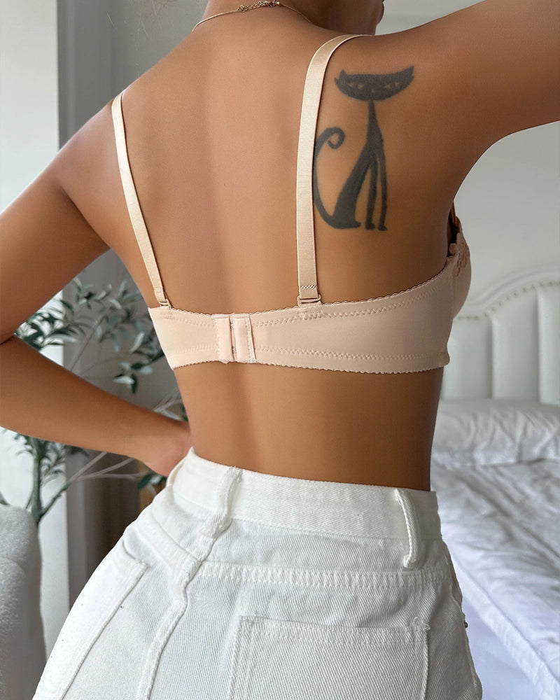 and Comfortable Bow Scalloped Push-Up Bra
