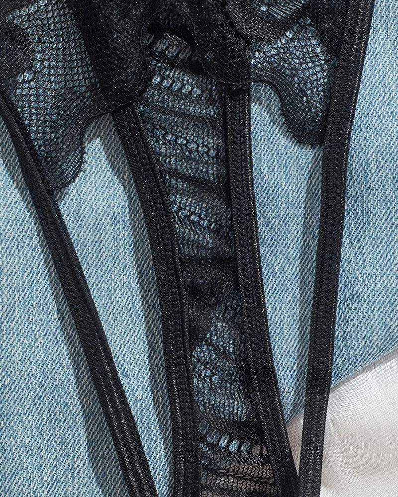 Women's Lace Mesh Hollow Underwear Set