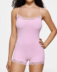 Women's Spaghetti Strap Lace Seamless Jumpsuit