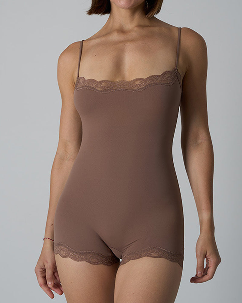 Women's Spaghetti Strap Lace Seamless Jumpsuit