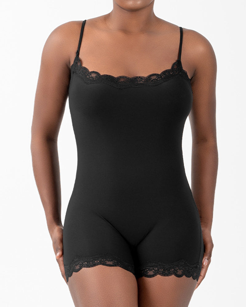 Women's Spaghetti Strap Lace Seamless Jumpsuit