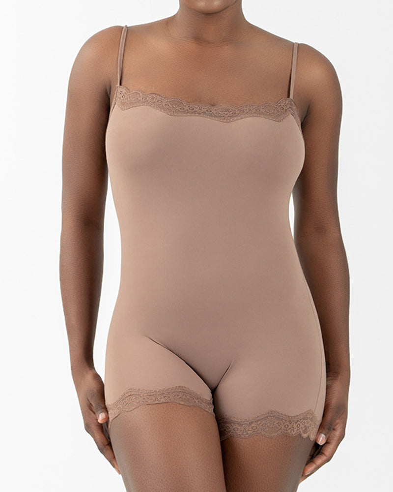 Women's Spaghetti Strap Lace Seamless Jumpsuit