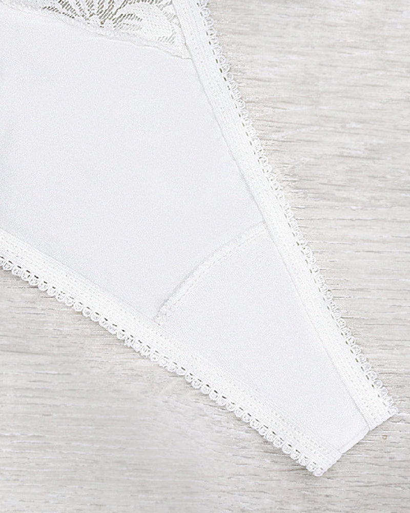 Lace Flower Stretch Thong