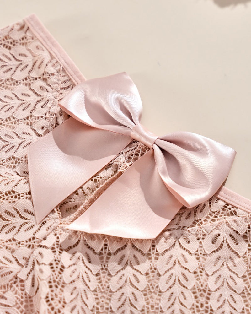 Bow Lace Breathable Hollow Comfortable Panties