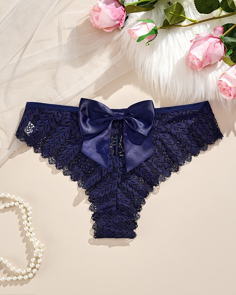 Bow Lace Breathable Hollow Comfortable Panties