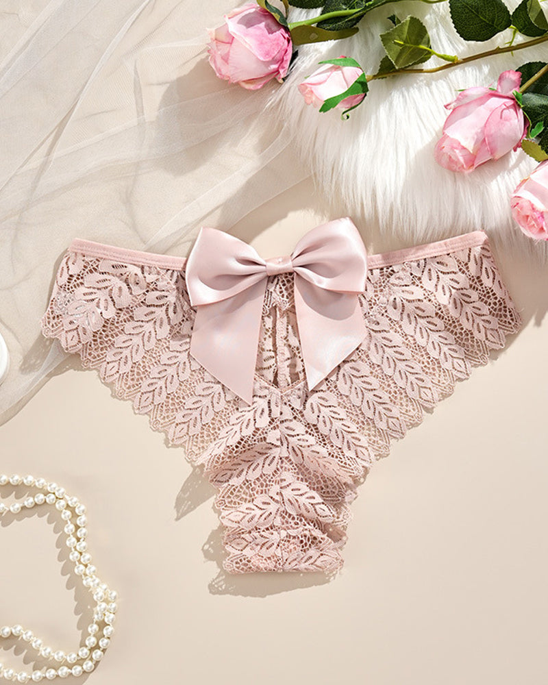 Bow Lace Breathable Hollow Comfortable Panties
