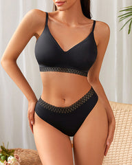 Seamless Lace Splicing Beautiful Back Underwear Set