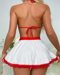 Female Nurse Role Play Bow Uniform Pajamas Set