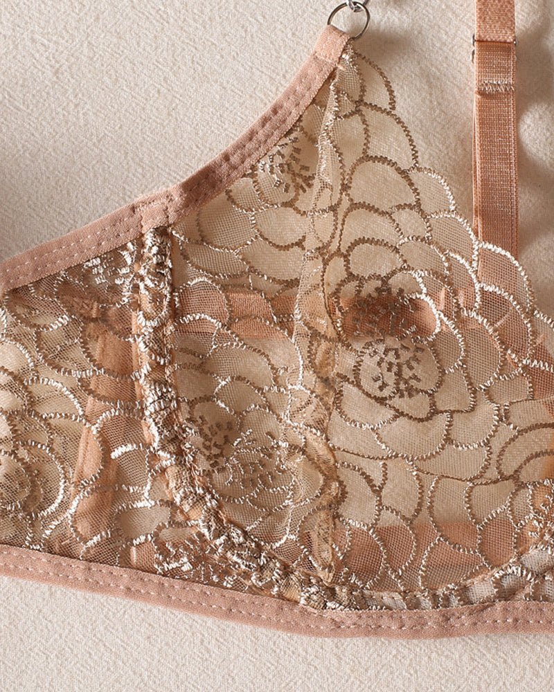 Jacquard See-through Mesh with Chain Decoration Fun Lingerie Set