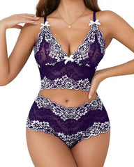 Lace Colorblock Underwear Set