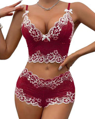 Lace Colorblock Underwear Set