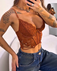 Lace Sheer Corset Top