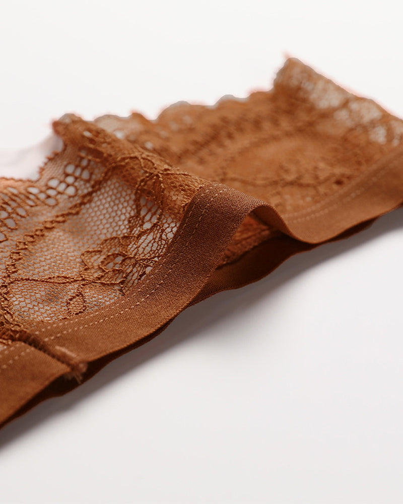 Lace Colorblock Seamless Thong
