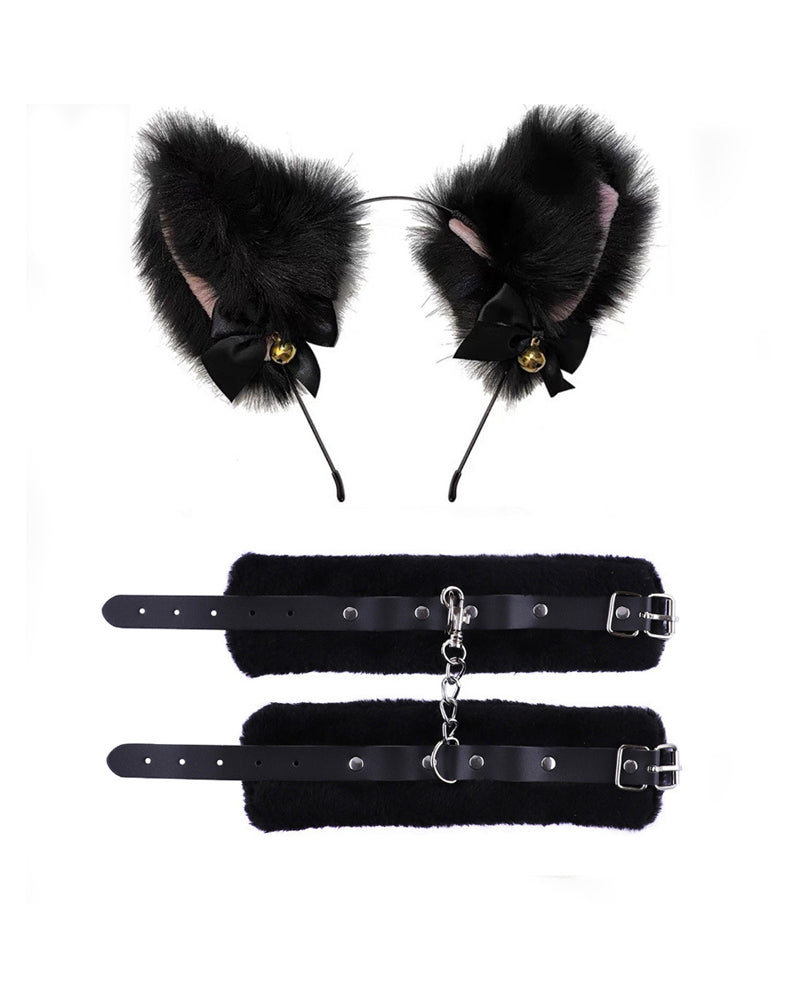 Bell Collar Tail Jewelry Maid Costume Headdress Neck Accessory Props Set