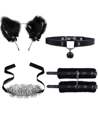 Bell Collar Tail Jewelry Maid Costume Headdress Neck Accessory Props Set