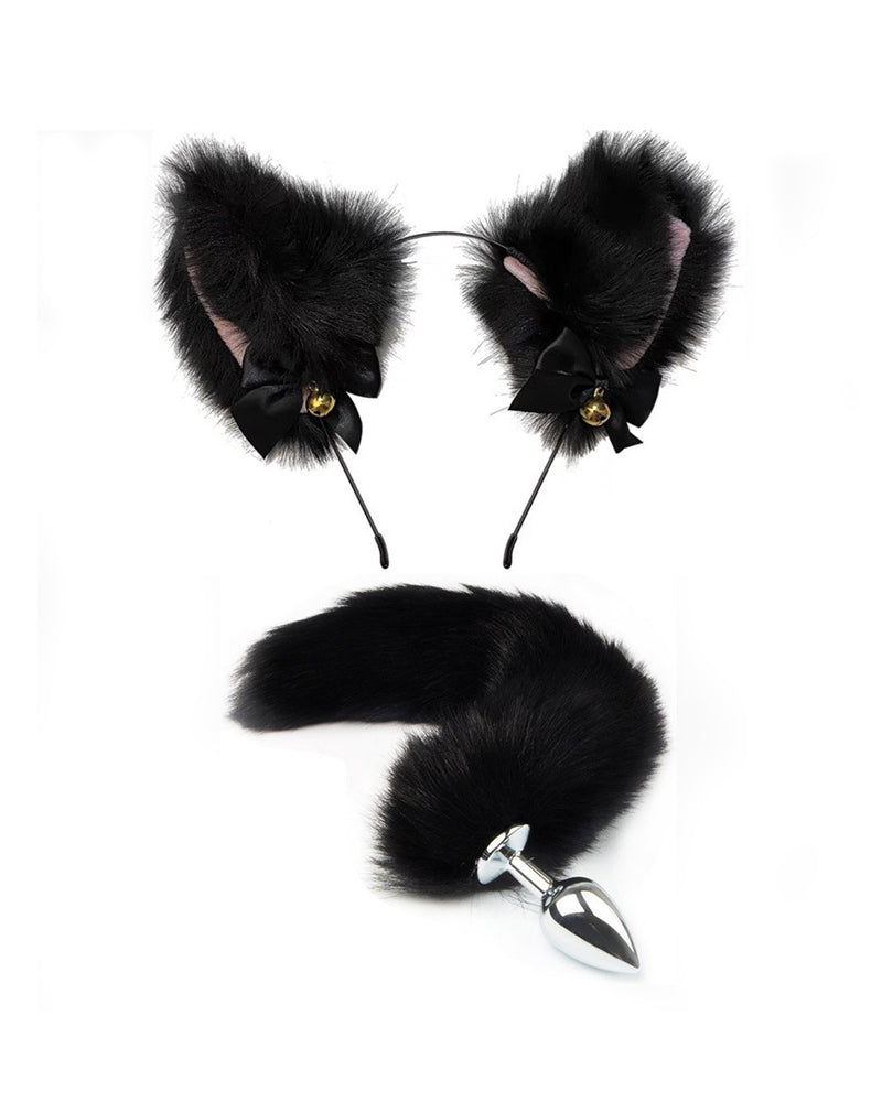 Bell Collar Tail Jewelry Maid Costume Headdress Neck Accessory Props Set