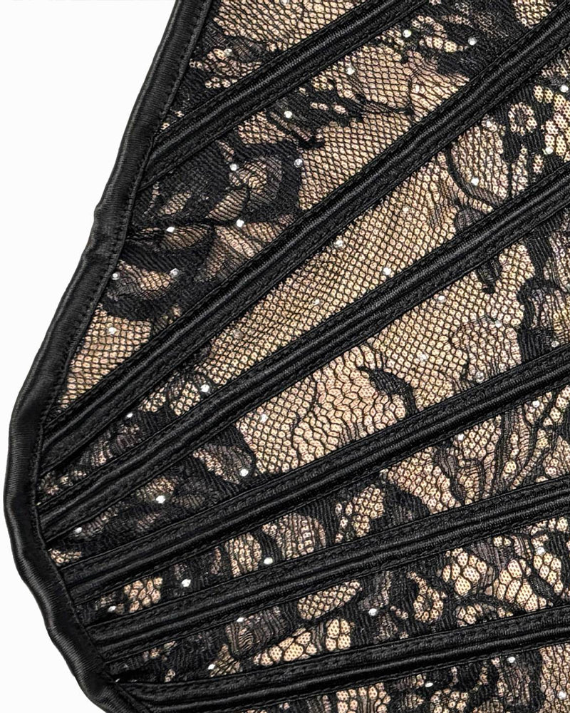 Diamond Lace Shaping Gathered Fishbone Tube Top