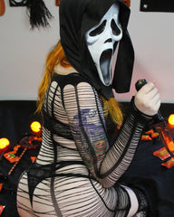 Halloween Cosplay Spider Web Hollow Long Sleeve Dress